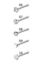 5 x 20g Nose Pins Nose Studs Surgical Steel Gem Heart Flat Claw - Pierced n Proud