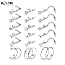 6 x Pack 20g 8mm Nose Rings Nose Studs Surgical Steel - Pierced n Proud