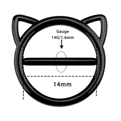 14G Black Kitty Clicker Nipple Shield Set - Pierced n Proud