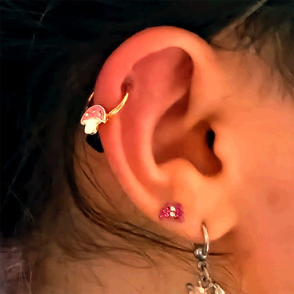 16G 8mm Cute Mushroom Septum Ring Ear Tragus Piercing - Pierced n Proud