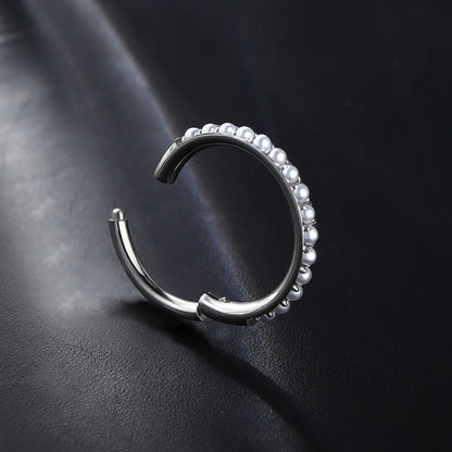 18G Pearl Nose Hoop Conch Earring Helix Earrings 8mm - Pierced n Proud