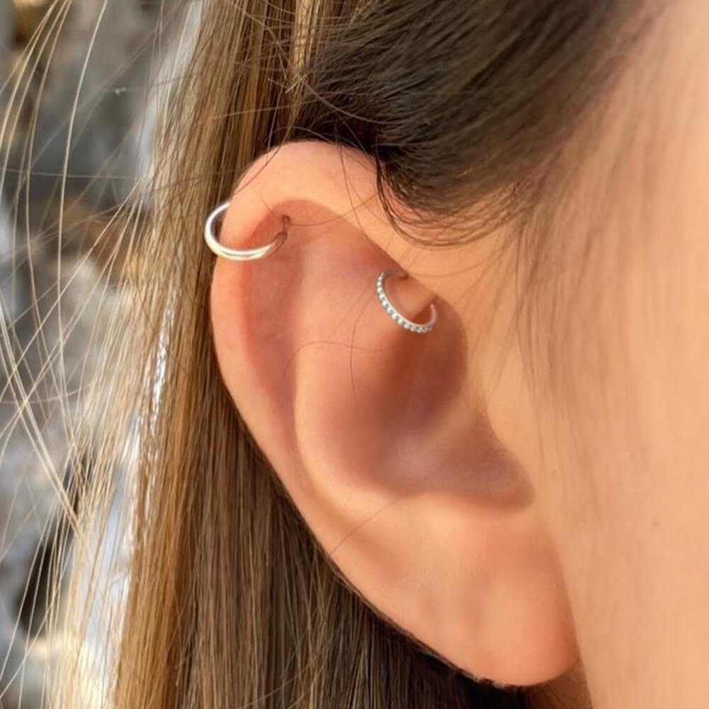 18G Pearl Nose Hoop Conch Earring Helix Earrings 8mm - Pierced n Proud