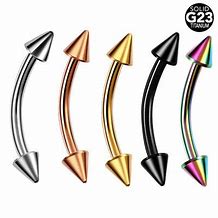 5 x Pack Spiked 16g 8mm Plated Curved Bar Lip Eyebrow Cartilage - Pierced n Proud
