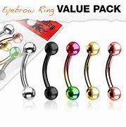 5 x Pack Ball 16g 8mm Plated Curved Bar Lip Eyebrow Cartilage - Pierced n Proud