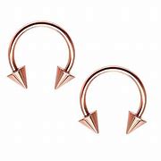 Rose Gold Plated Spiked 16g 8mm Horseshoe Septum Nose Ear Piercing Helix Tragus - Pierced n Proud