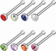 Surgical Steel 1 x Pink Press Fit 20g Nose Pin Bone - Pierced n Proud
