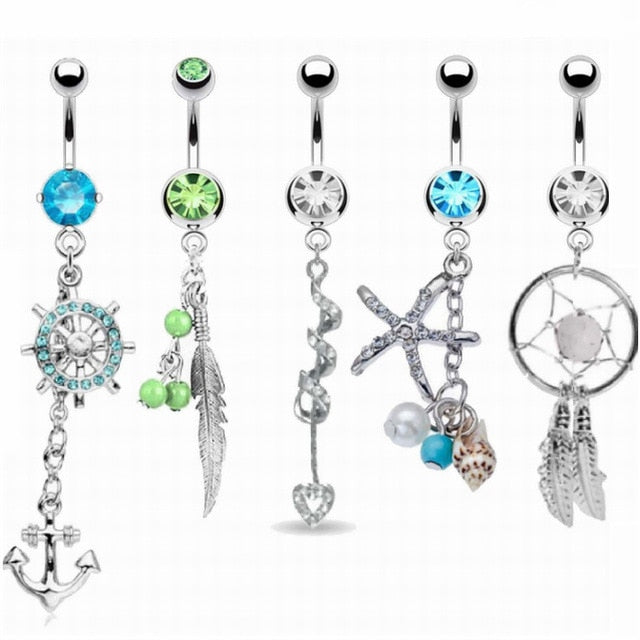 Dangled Belly Bars PICK OUR STYLE 14g 10mm Surgical Steel Belly Bar - Pierced n Proud