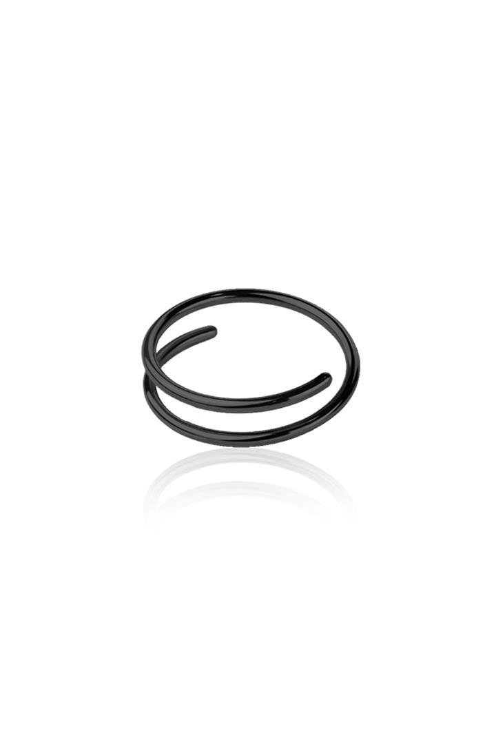 20g 8mm Black DOUBLE HOOP ANNEALED NOSE RING 316L SURGICAL STEEL Piercing Ring Nose Lip Ear Cartilage Tragus - Pierced n Proud