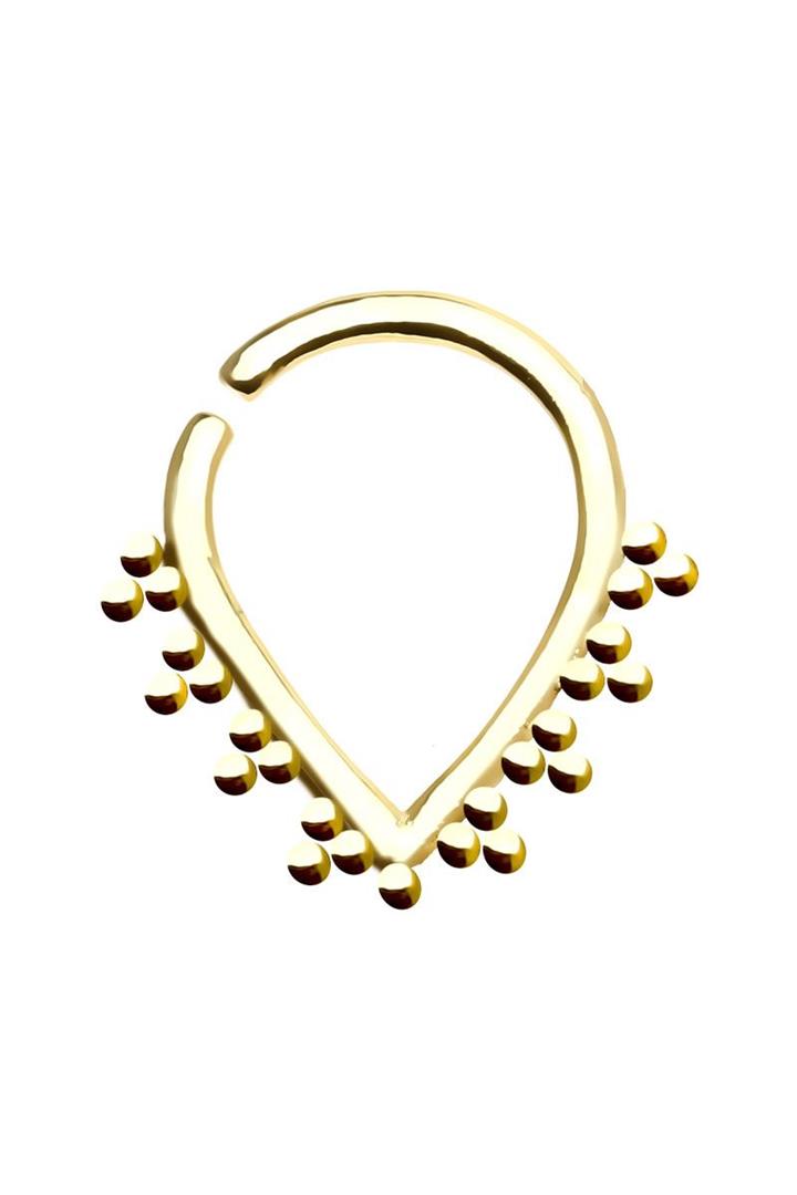 16g 10mm Gold Plated MICRO BUBBLE "V" SHAPE HOOP SEPTUM RING Piercing Ring Nose Lip Ear Cartilage Tragus - Pierced n Proud