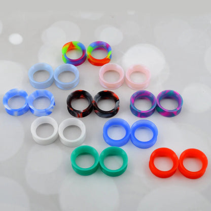 20Pcs Mixed Color Silicone Tunnels Set 5 Comfortable to Sleep in 6mm 8mm 12mm 16mm 20mm - Pierced n Proud