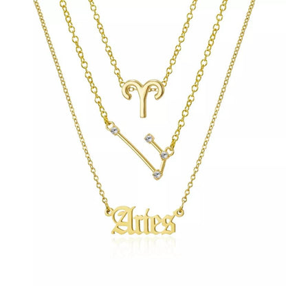Layered Necklace Set astrology Pisces Aries - Pierced n Proud