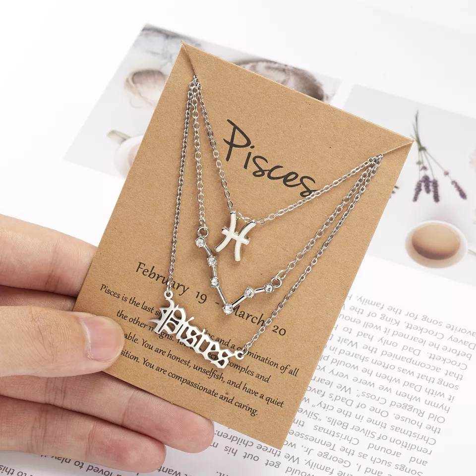 Layered Necklace Set astrology Pisces Aries - Pierced n Proud
