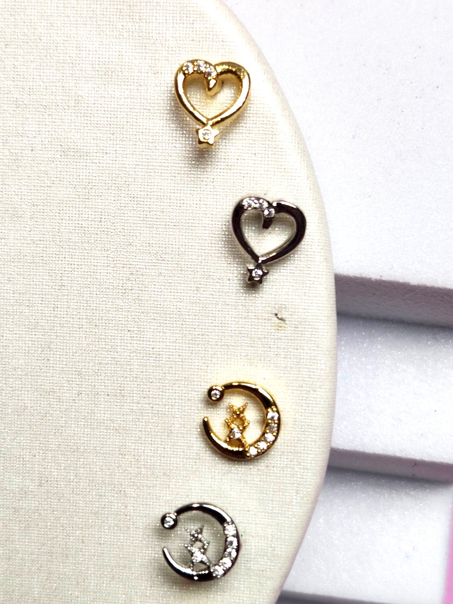 1 x Charmed Love Heart 16g Earrings Design Tragus Daith Cartilage Ear Piercing - Pierced n Proud