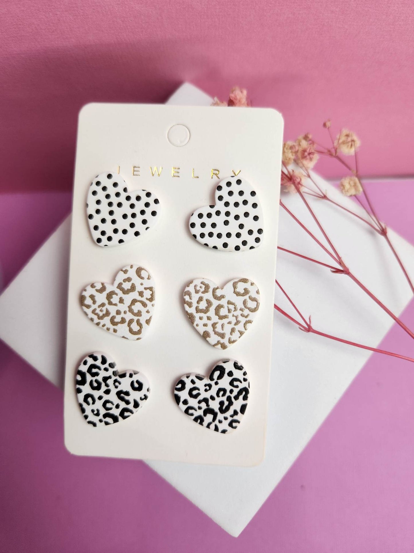 3 Piece Design Earrings Acrylic Love Heart Designs - Pierced n Proud