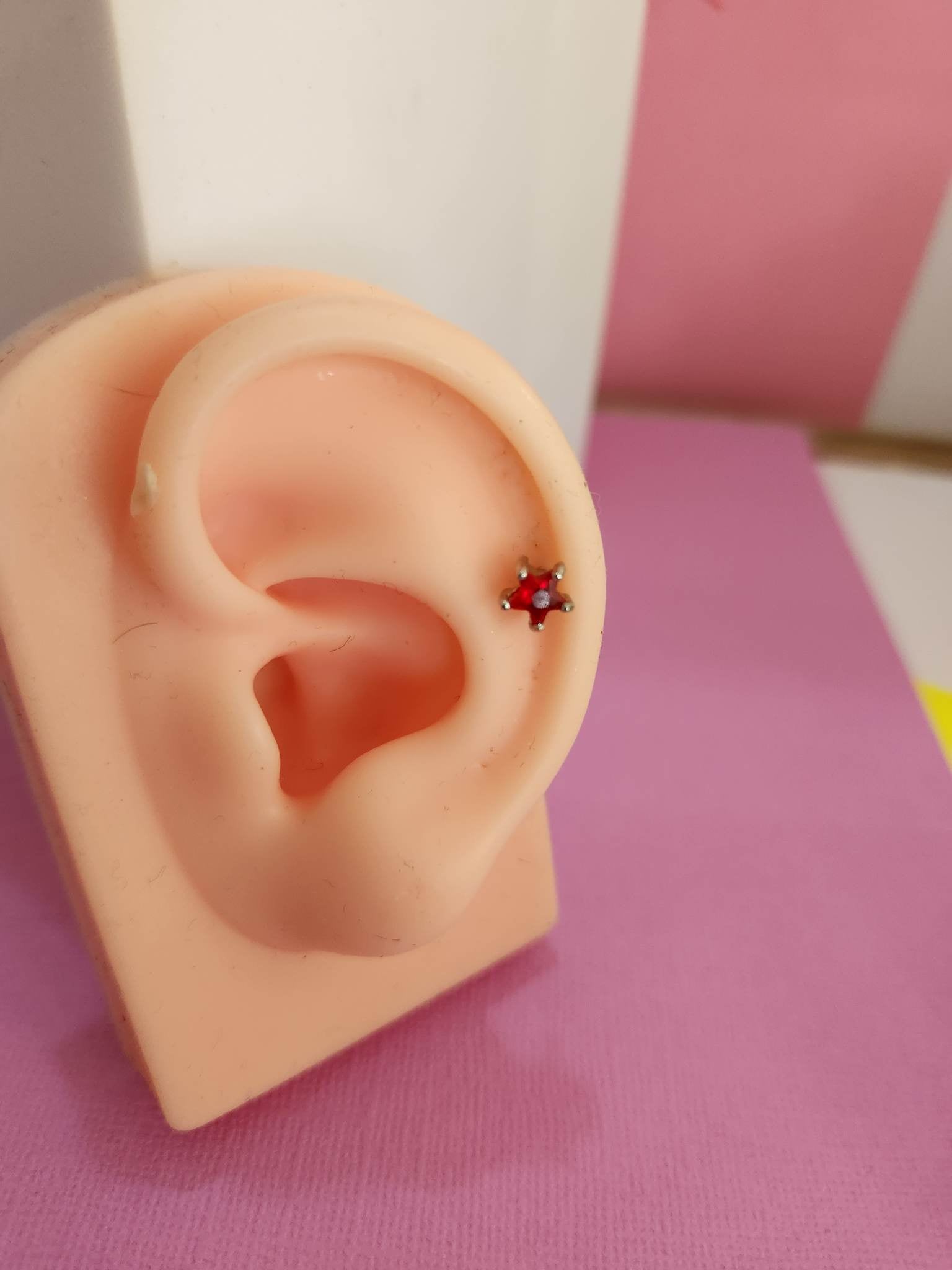 Coloured Star Ear Piercing Tragus Cartilage Flat Rook Earring - Pierced n Proud