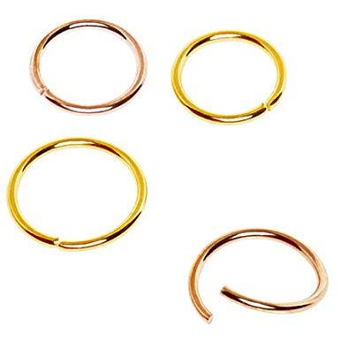 18g 10mm Gold Plated Annealed Twist bendable Piercing Ring Nose Lip Ear Cartilage Tragus - Pierced n Proud