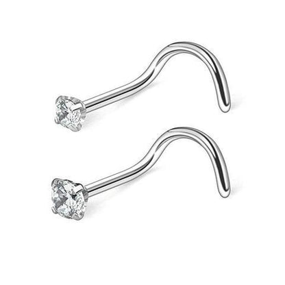 2 x 20g 6mm Nose Screw Surgical Steel Claw Set - Pierced n Proud