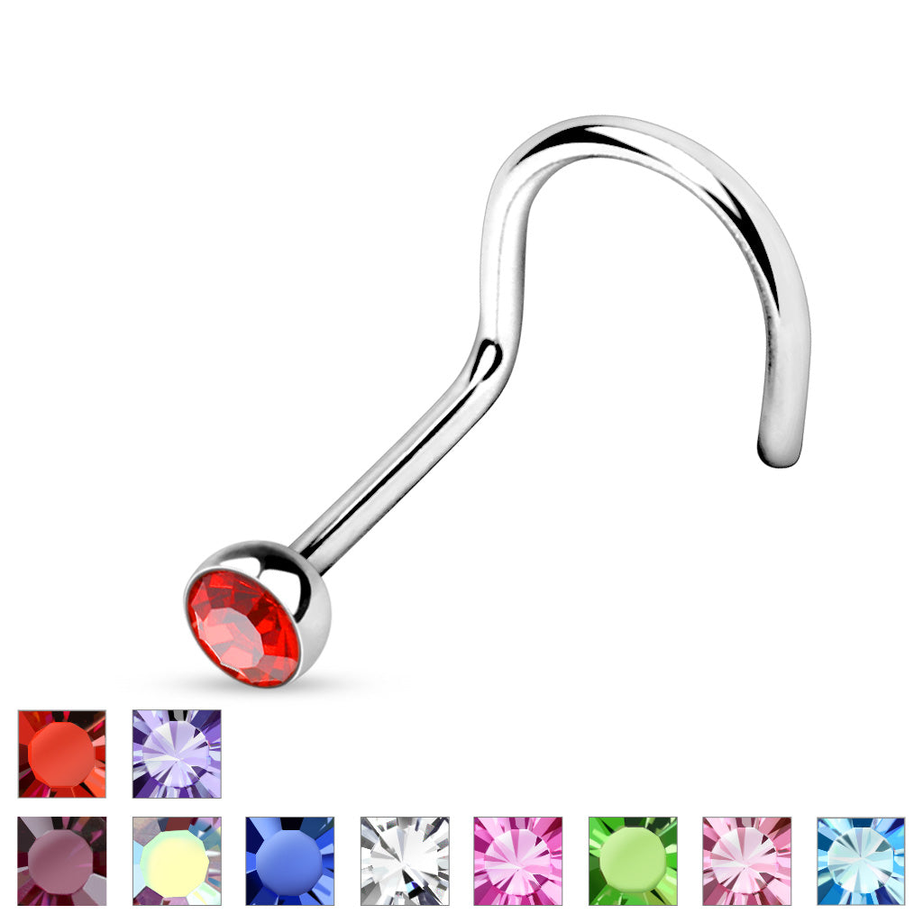10 x 20g Stainless Steel Nose Screws Mixed Colour - Pierced n Proud