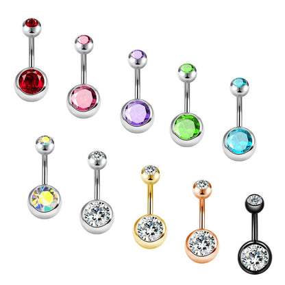 14G 6mm Crystal Daily Belly Button Rings Pack Dainty Small Belly Buttons - Pierced n Proud