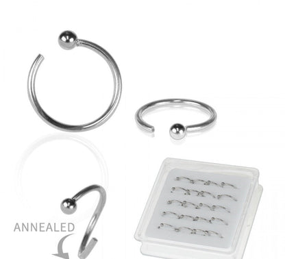 18g 8mm Annealed Captive Nose Ring Nose Lip Ear Cartilage Tragus - Pierced n Proud