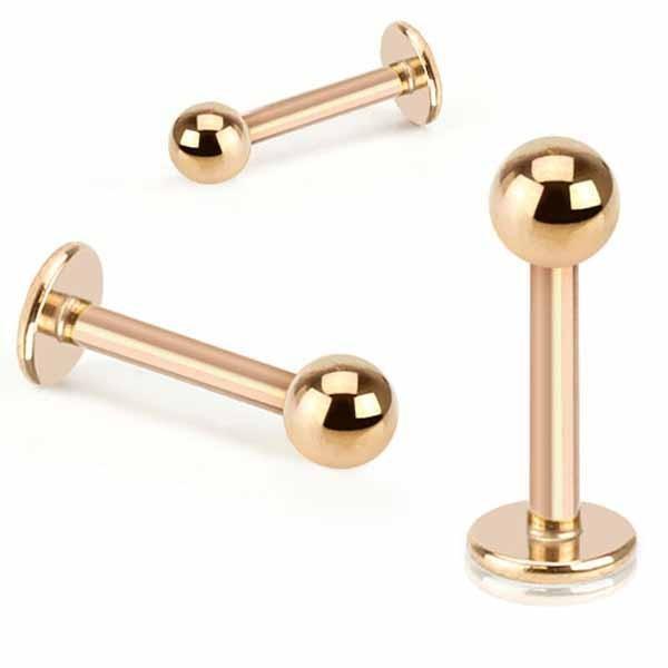 16g 8mm Rose Gold Plated Surgical Steel Piercing Bar - Pierced n Proud