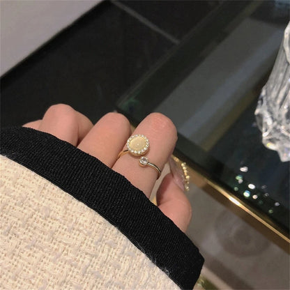 Introducing Fidget Anxiety Ring with opal center & multi-gem, gold plated band. Helps with anxiety & fidgeting. Stylish & useful, one-size-fits-all. - Pierced n Proud