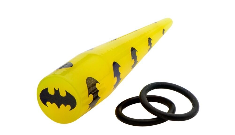Yellow Batman Taper Stretchers 4mm Pair - Pierced n Proud