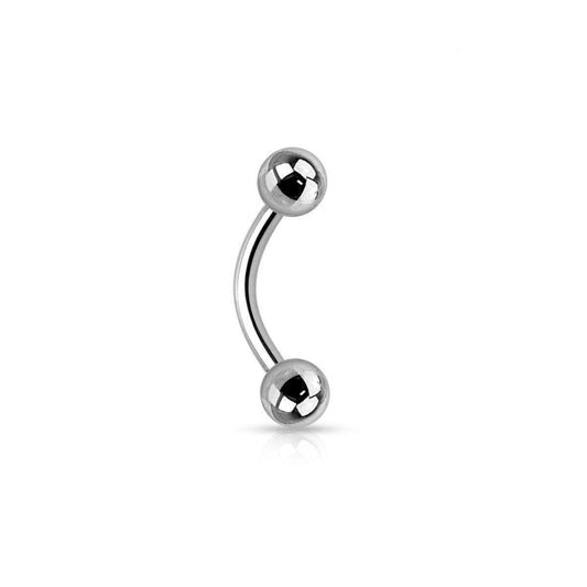 16g 8mm  316L Surgical Steel Curved Barbell Lip Belly Eyebrow Cartiage - Pierced n Proud
