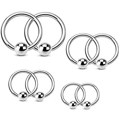 18g 8mm Annealed Captive Nose Ring Nose Lip Ear Cartilage Tragus - Pierced n Proud