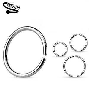22g 6mm Annealed Surgical Steel Seamless Piercing Ring Nose Lip Ear Cartilage Tragus - Pierced n Proud