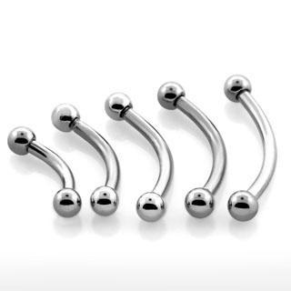 16g Surgical Steel Curved Barbell 8mm 10mm Lip Ear Cartilage Tragus - Pierced n Proud