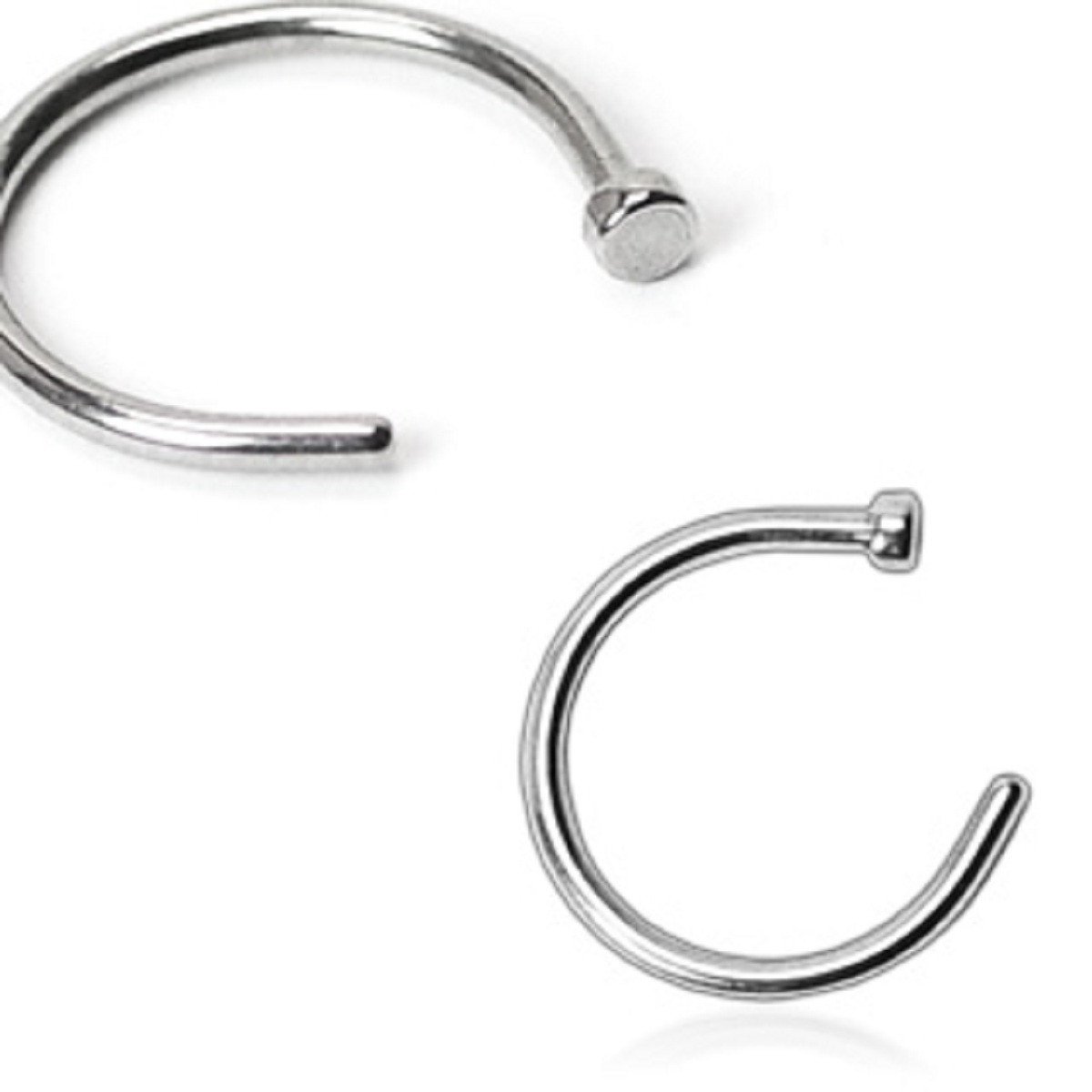 2 x Bundle 22g 6mm Surgical Steel Nose Half Hoop Ring Bar - Pierced n Proud