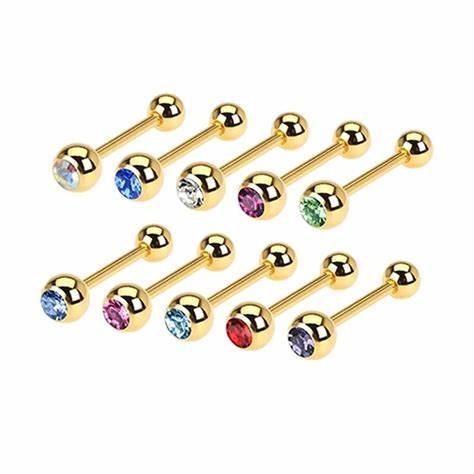 50 x Piece Mix Tongue Bars Gems Logo Uv Acrylic Balls RRP$150 - Pierced n Proud